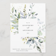 Eukalyptus Wreath Save the Date Menü