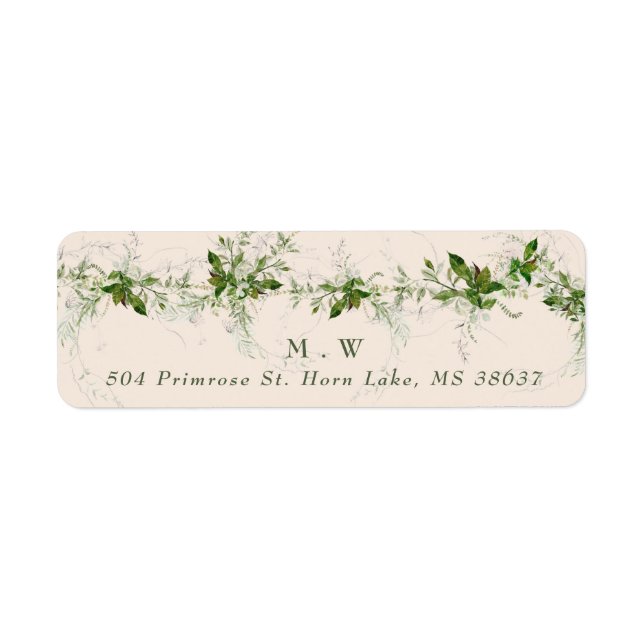 Eukalyptus Wreath Wedding Envelope (Vorne)