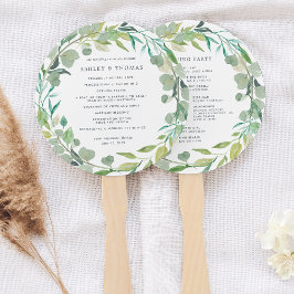 Eukalyptus Wreath Wedding Program Fächer