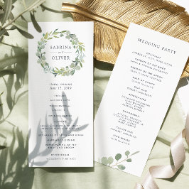 Eukalyptus Wreath Wedding Zeremony Program Programm