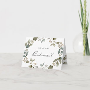 Eukalyptus Wreath wird meine Bridesmaid sein Karte