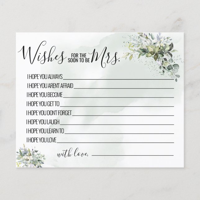 Eukalyptus wünscht, dass der Bald Frau Karte wird (Vorderseite)