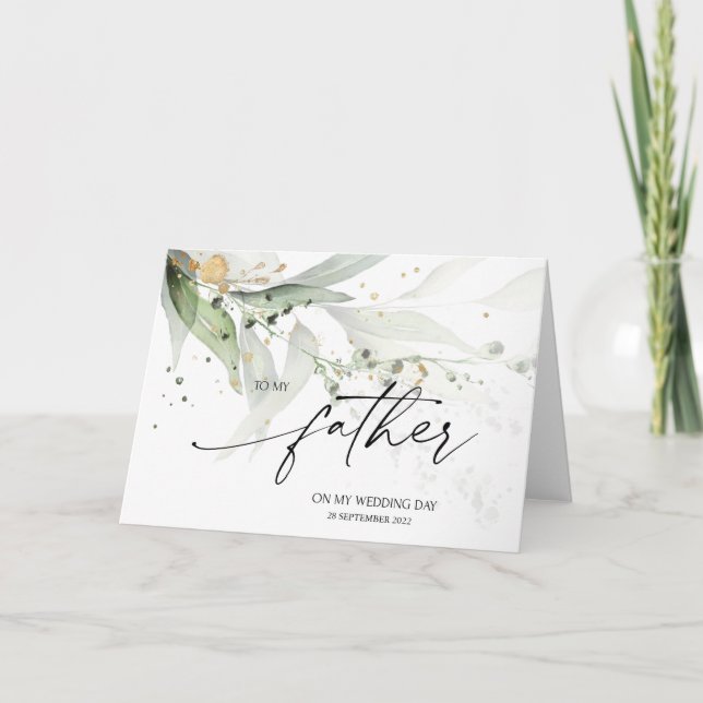 Eukalyptus zu meinem Vater Hochzeitstag Vater Karte (Vorderseite)