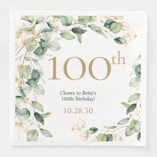 Eukalyptus zum 100. Geburtstag Serviette