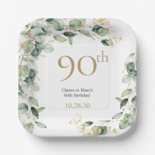 Eukalyptus zum 90. Geburtstag Pappteller