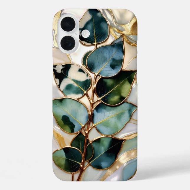 Eukalyptusblatt-Buntglas-Handyhülle Case-Mate iPhone Hülle (Rückseite)