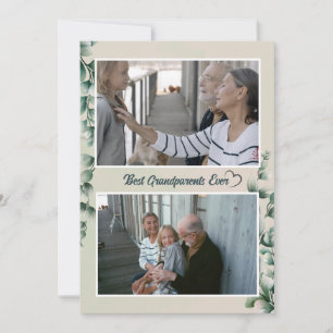 Eukalyptusblatt-Opa-Oma-Foto-Urlaubskarte Ankündigung