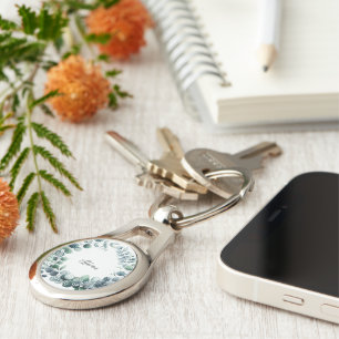 Eukalyptusblätter Botanisches Grün Braut- Schlüsselanhänger