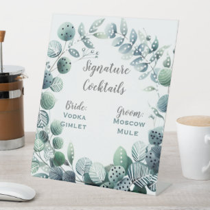 Eukalyptusblätter Botanisches Grünzeug Sockelschild