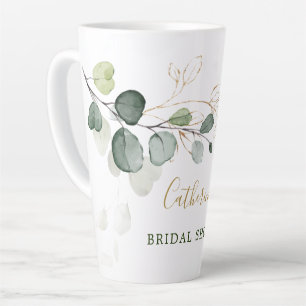 Eukalyptusblätter Gold Floral Brautdusche Milchtasse