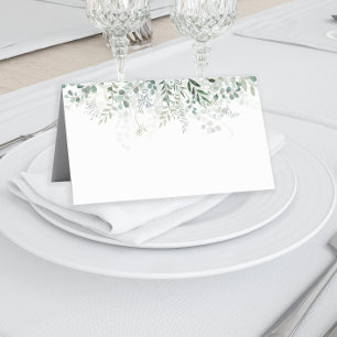 Eukalyptusblätter Grün Elegant Modern Platzkarte
