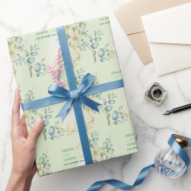 Eukalyptusblätter Grün Hochzeit Willkommensschild Geschenkpapier (Schenken)