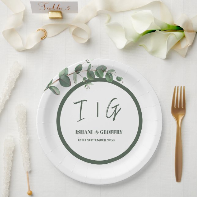 Eukalyptusblätter Grünzeug Hochzeit Pappteller (Hochzeit)