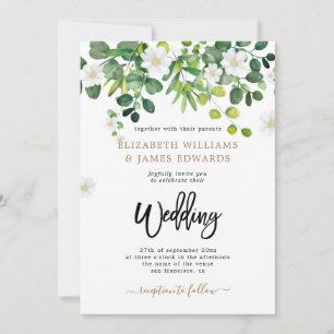 Eukalyptusblätter Moderne Rustikale Hochzeit Einladung