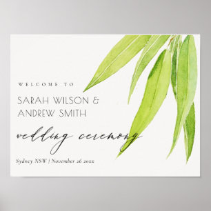 EUKALYPTUSBLÄTTER WATERCOLOR FOLIAGE HOCHZEIT POSTER