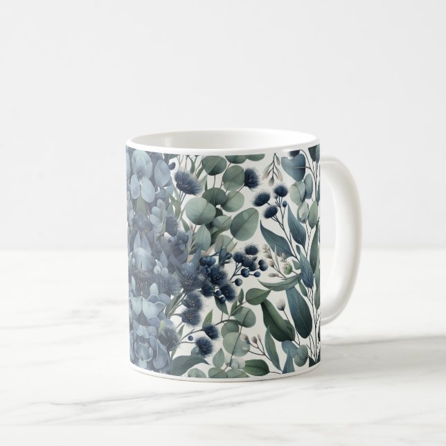 Eukalyptusblüte Blütenblätter Kaffeetasse (VorderseiteRechts)