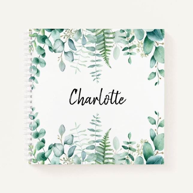 Eukalyptusfarne Notizbuch (Vorderseite)