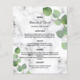 Eukalyptusgrün, botanischer Marmor, Hochzeitmenü