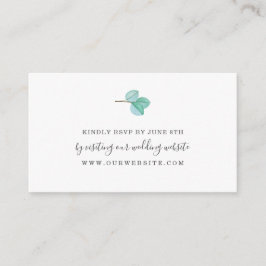Eukalyptusgrün-Monogramm-Hochzeit RSVP online Begleitkarte