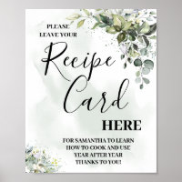 Eukalyptusgrün Präzekkulentes Rezept-Schild