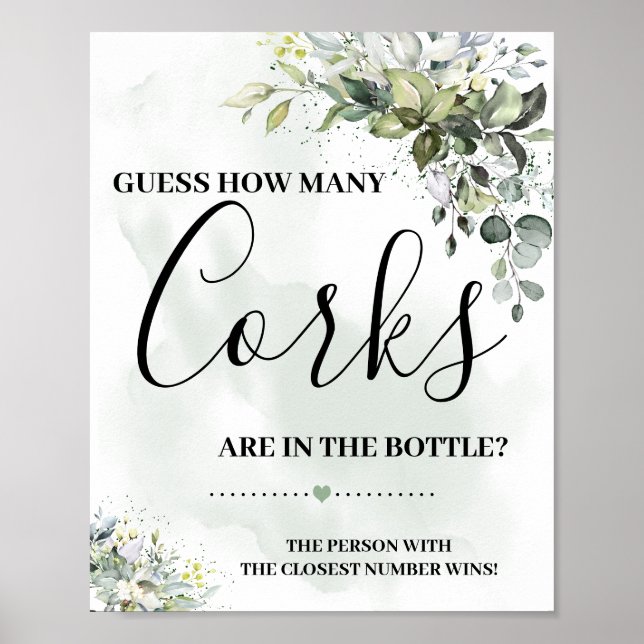 Eukalyptusgrün sukkulent wie viele Korken signiere Poster (Vorne)