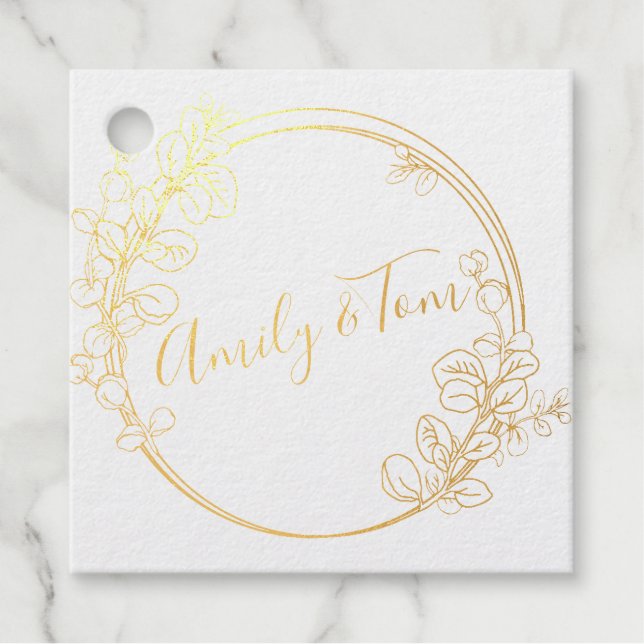 Eukalyptuskranz - personalisierter Text Geschenkanhänger (Vorderseite)