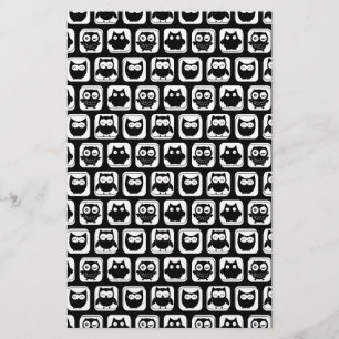 Eukalyptusmuster in Schwarz und Weiß Briefpapier