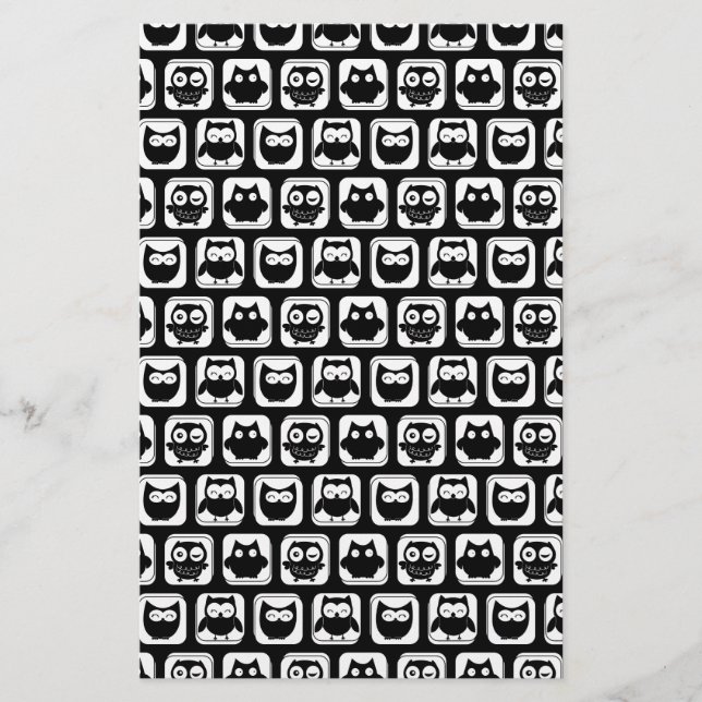 Eukalyptusmuster in Schwarz und Weiß Briefpapier (Vorderseite)
