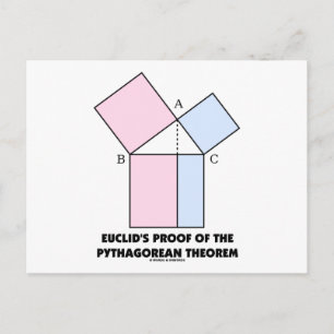 Euklids Beweis des pythagorischen Theorem Postkarte