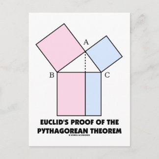 Euklids Beweis des pythagorischen Theorem Postkarte