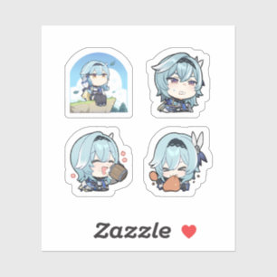 Eula Genshin Impact 4er Sticker Sheet Extra Pac