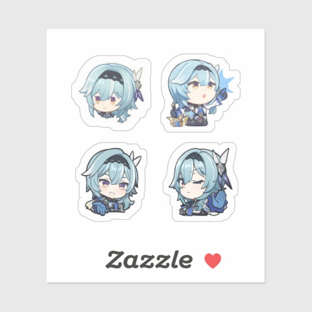 Eula Genshin Impact 4er Sticker Sheet Extra Pac (Blatt)