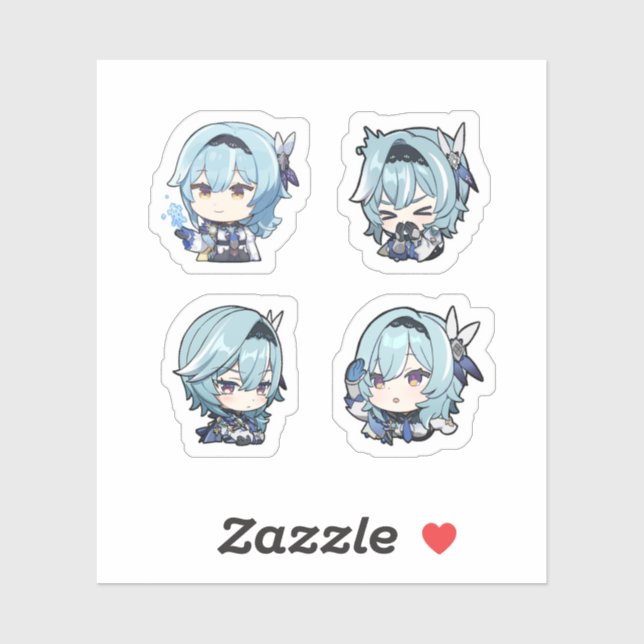Eula Genshin Impact 4er Sticker Sheet Extra Pac (Blatt)