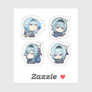 Eula Genshin Impact 4er Stickerbogen Aufkleber