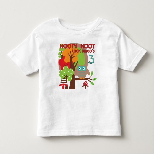 Eule 3. Geburtstag T - Shirt und Geschenke (Vorderseite)
