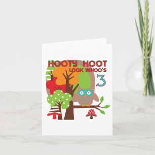 Eule 3. Geburtstag T - Shirt und Geschenke Karte