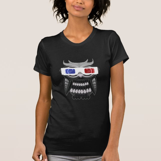 Eule - 3D-Brille T-Shirt (Vorderseite)