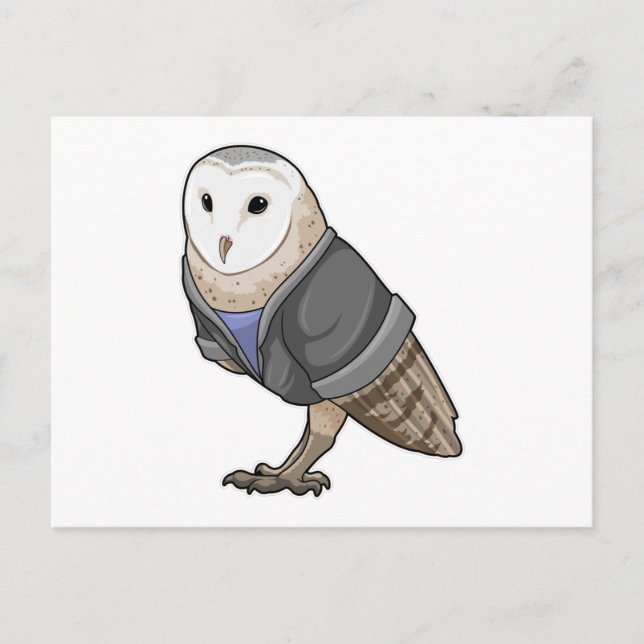 Eule als Sekretärin Postkarte (Vorderseite)