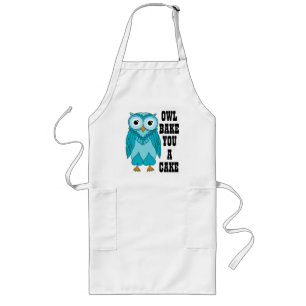 Eule aquamarin lange schürze