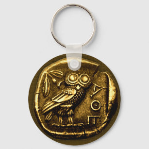 Eule auf alter griechischer Münze Schlüsselanhänger