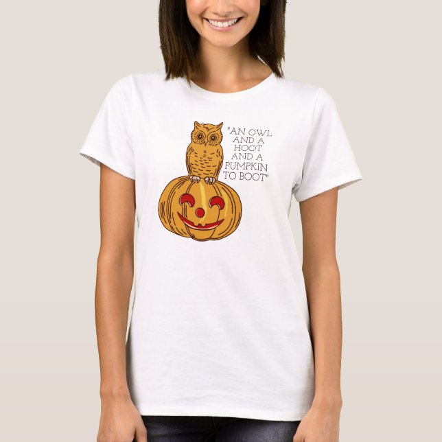 Eule auf dem Pumpkin-T - Shirt (Vorderseite)