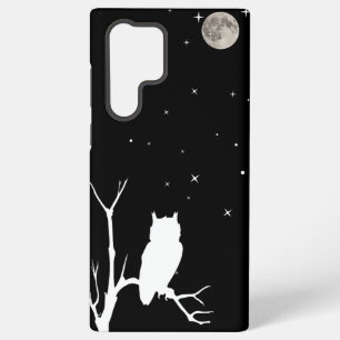 Eule auf einem Ast mit Mond und Sternen Samsung Galaxy Hülle
