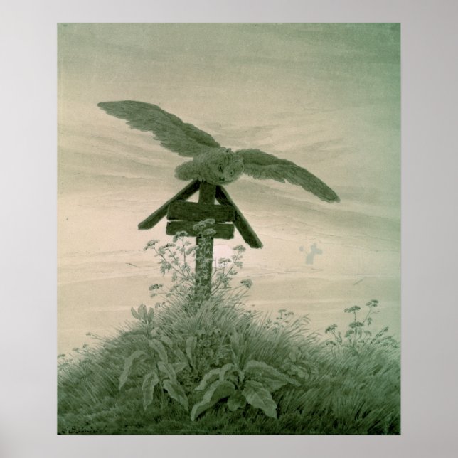 Eule auf einem Grab, 1836-7 Poster (Vorne)