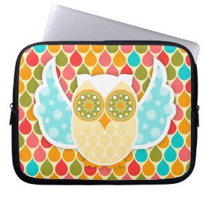 Eule Boheme Weiß Laptopschutzhülle