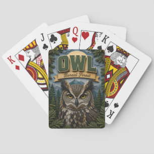 Eule borealer Wald POPCUT Spielkarten