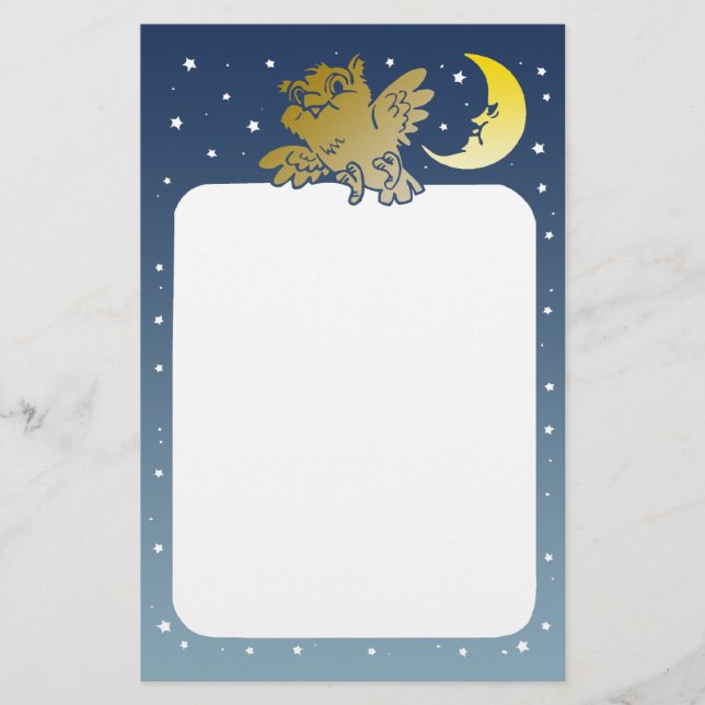 Eule Briefpapier (Vorderseite)