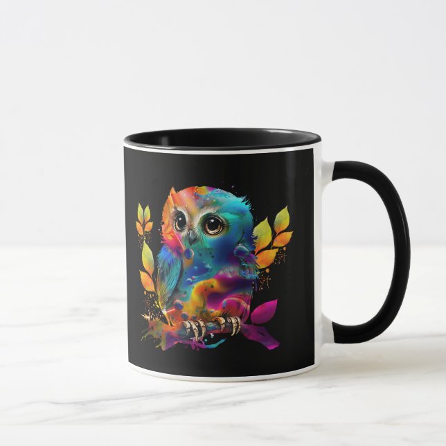 EULE BUNTE ABSTRAKT  TASSE (Rechts)