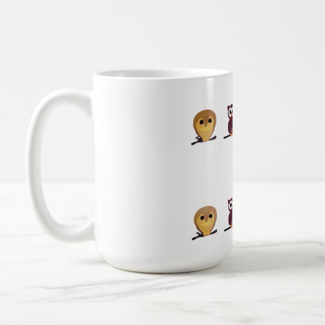 Eule, Cartoon Kaffeetasse (Links)