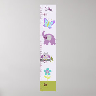 Eule, Elephant Kinderzimmer Growth Chart Behielt a Poster