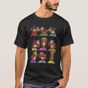 Eule Eule Yoga-Übungen Sport Gymnastik Ohmmm Herzs T-Shirt